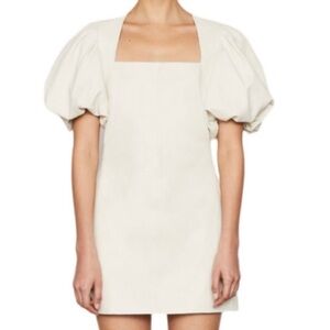 NWT Frame Cream Nina Leather Mini Dress